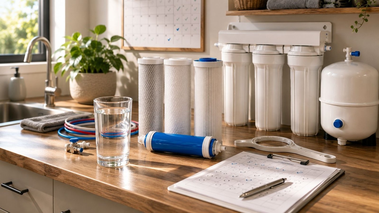 Whole-home RO filtration maintenance and replacement components