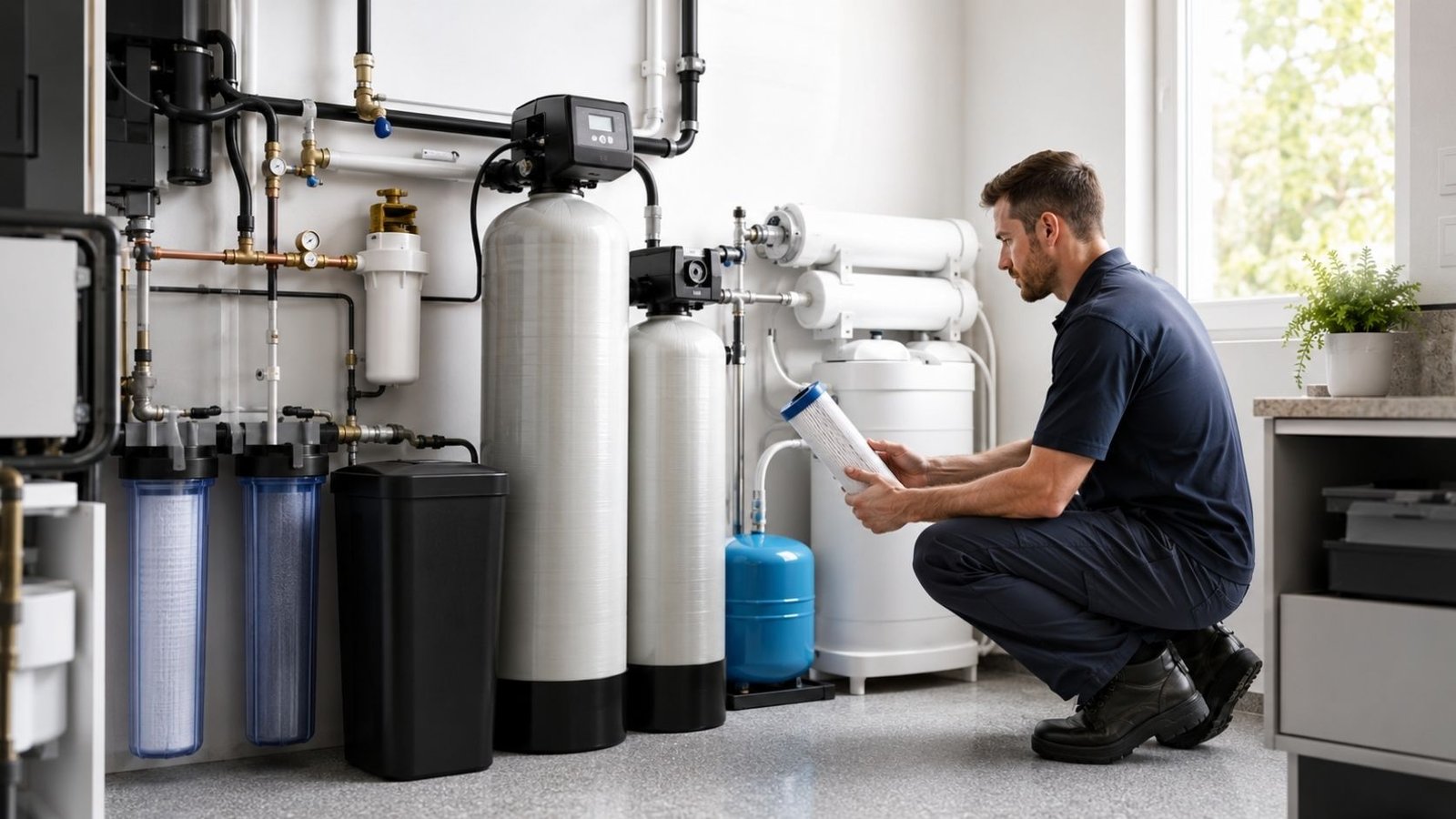 Whole-home filtration system maintenance components