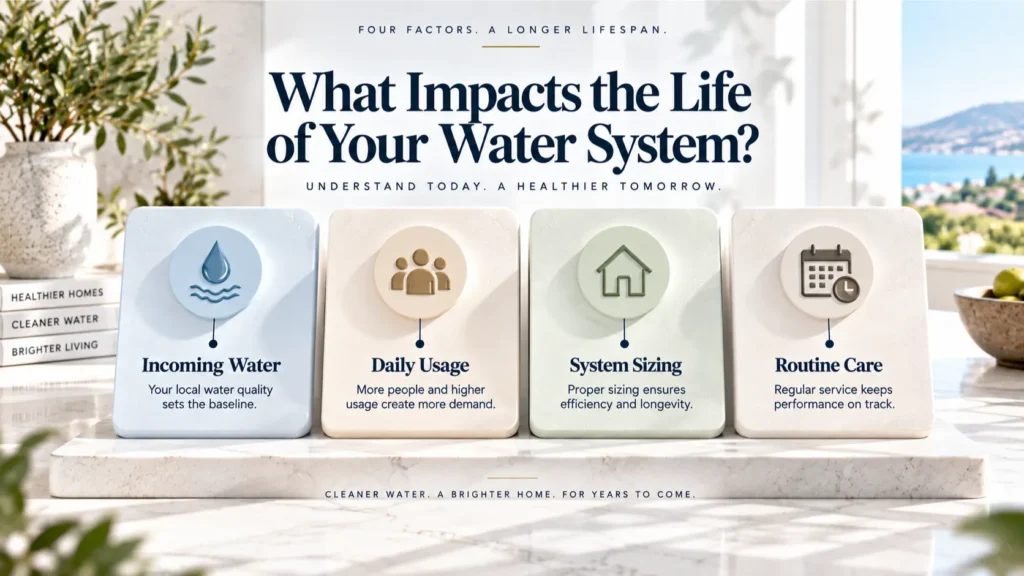 Factors determining whole-home water filter lifespan in Irvine by McCowin Water