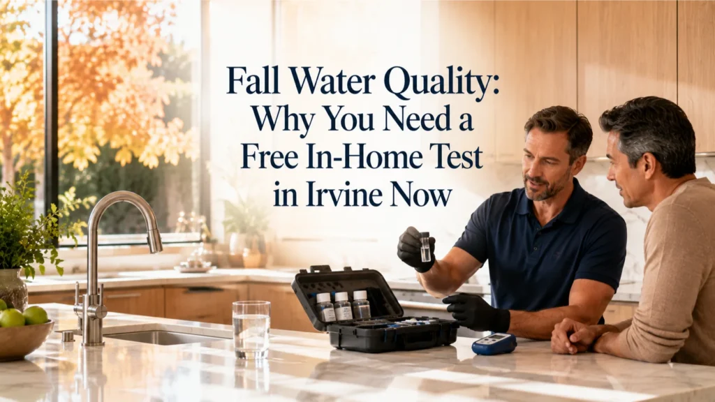 Free in-home water test in Irvine during a professional fall water-quality consultation