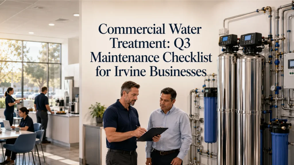 Irvine Commercial Water Treatment Expert reviewing a Q3 commercial water treatment maintenance system