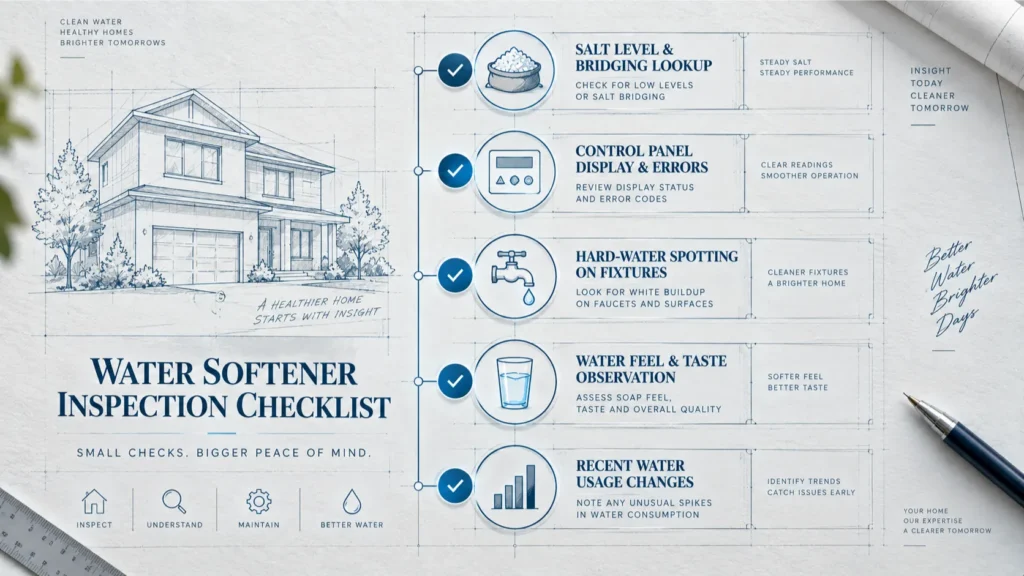 McCowin Water softener maintenance evaluation checklist for Irvine homeowners