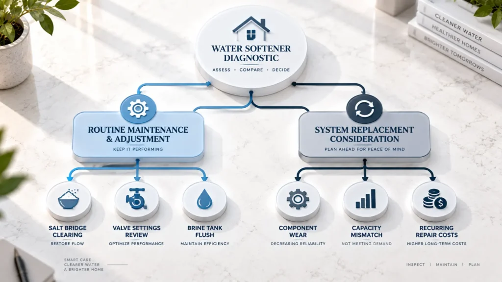 McCowin Water repair versus replace decision matrix for Irvine water softeners
