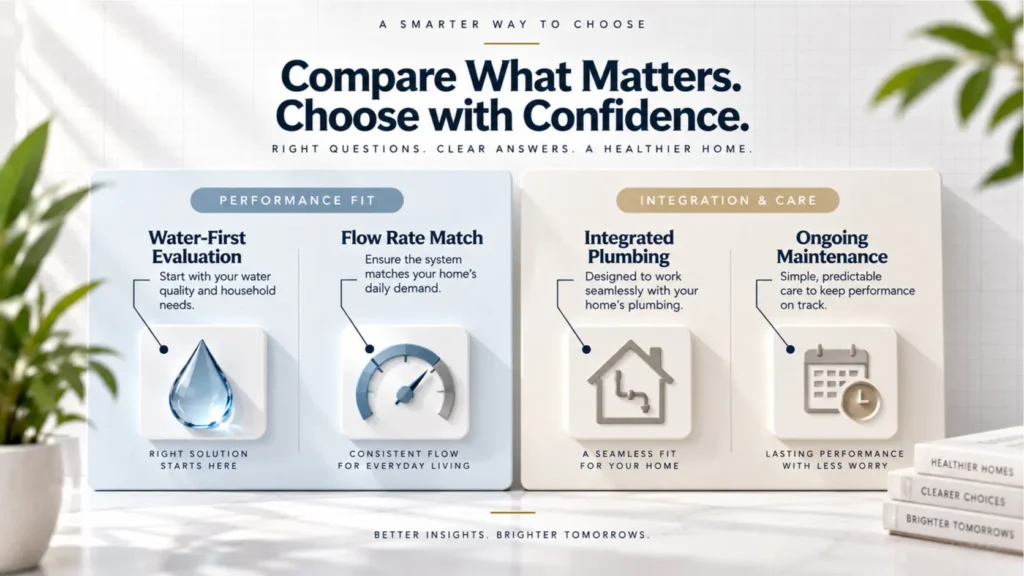 Online filter purchase versus custom installation service comparison by McCowin Water