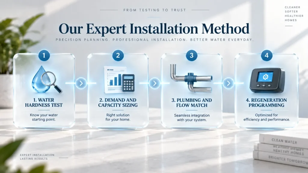 Professional water softener sizing and installation flow for Irvine homes