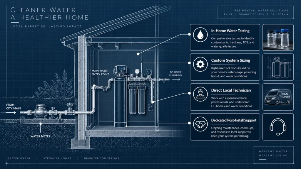 Architectural blueprint comparison detailing why to hire a local filtration installer in Orange County.
