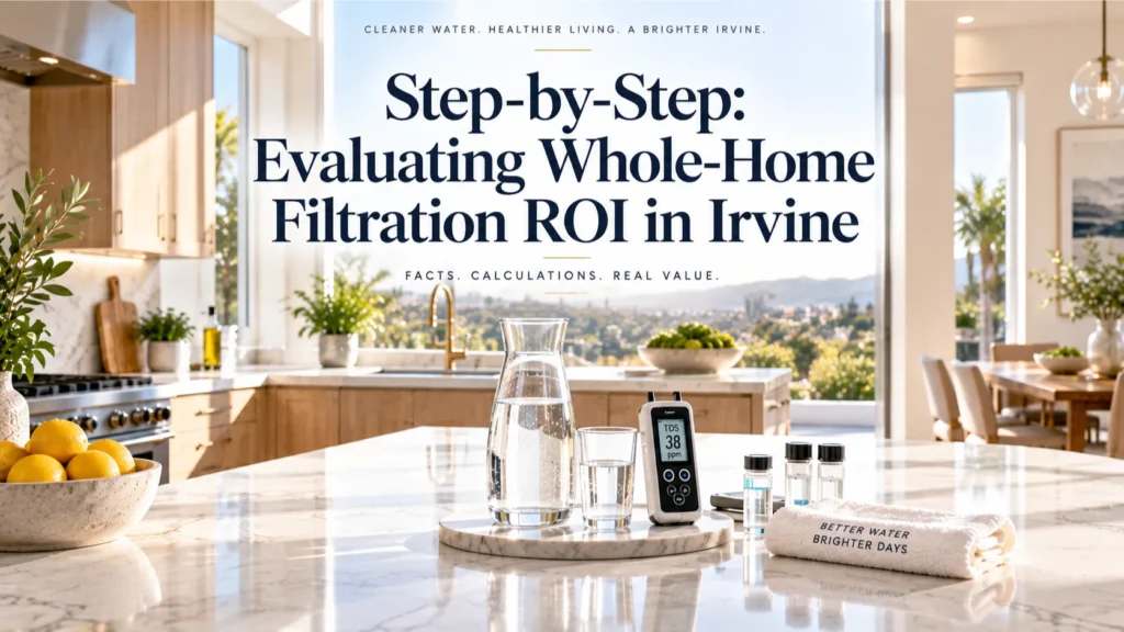 Evaluating ROI and value for whole-house water filtration systems in an Irvine home hero banner.