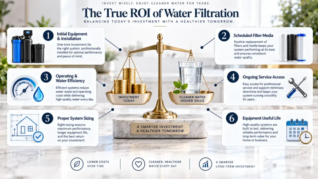 Total cost of ownership and ROI calculation for whole-house water filtration systems by McCowin Water