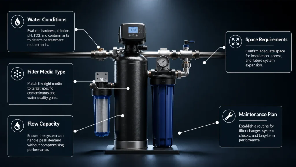 Water quality parameter evaluation guide for whole-home filtration options in Irvine.