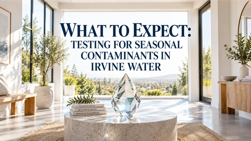 Editorial hero banner showing an architectural sunroom, representing an professional and educational free water quality test in Irvine for seasonal changes.