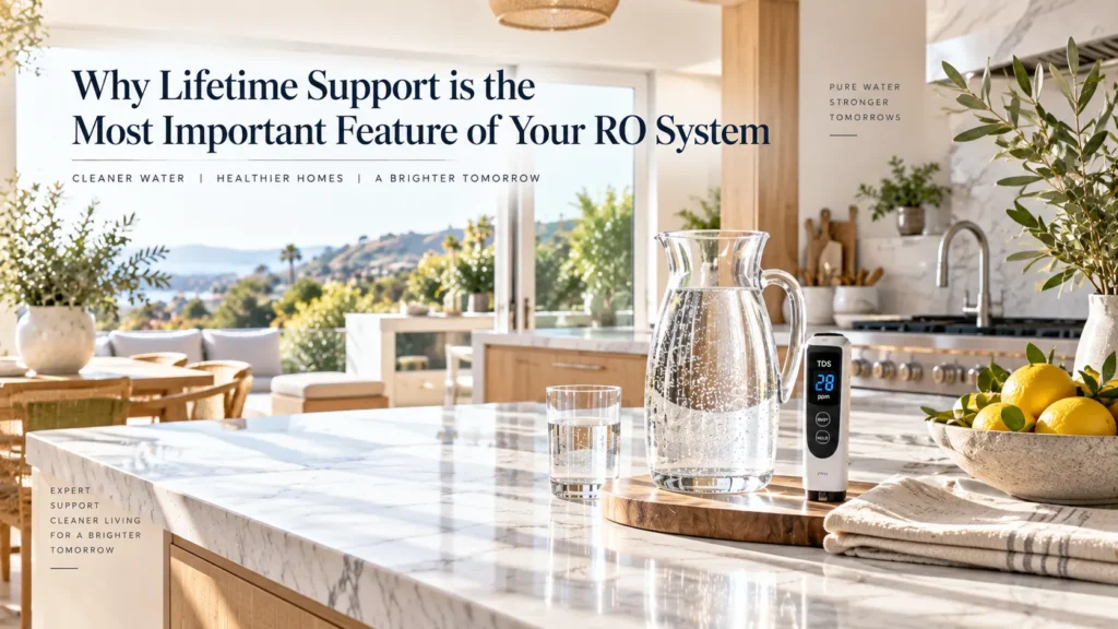 Custom-installed residential RO system banner showcasing preparation for autumn in an Irvine home.