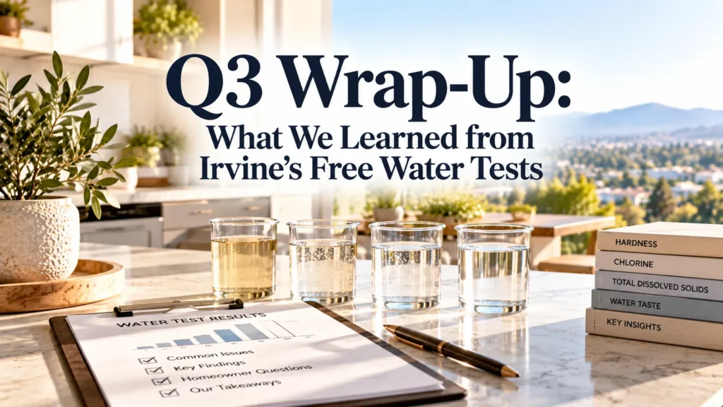 A bright Irvine kitchen setting explaining what to expect from a water test in Orange County.