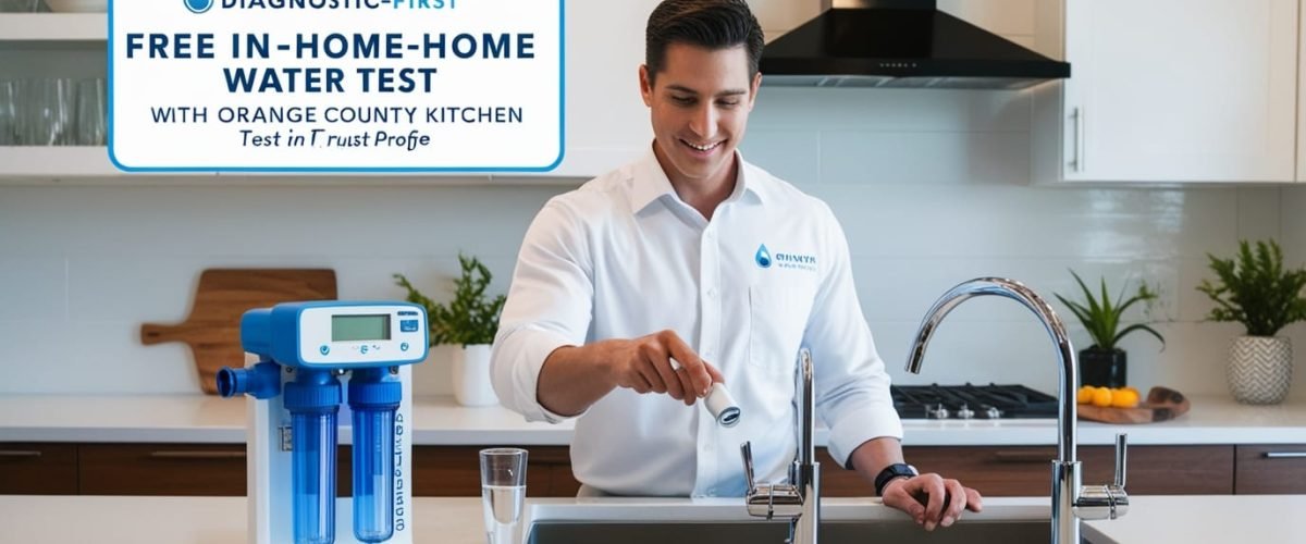 A professional Water technician performing Diagnostic-First Free In-Home Water Test