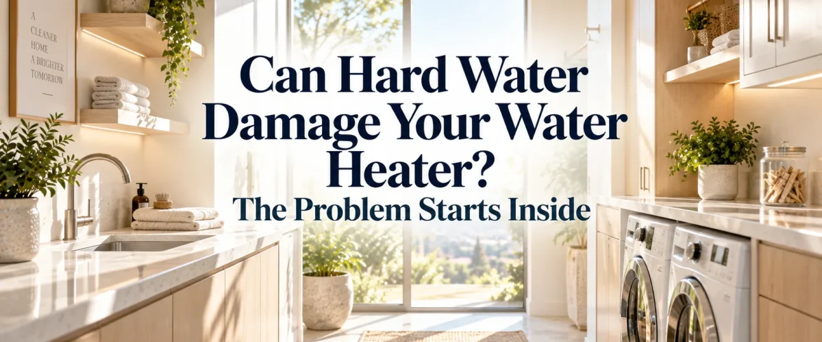 A sun-drenched Irvine home interior setting the context for homeowners learning whether can hard water damage your water heater.