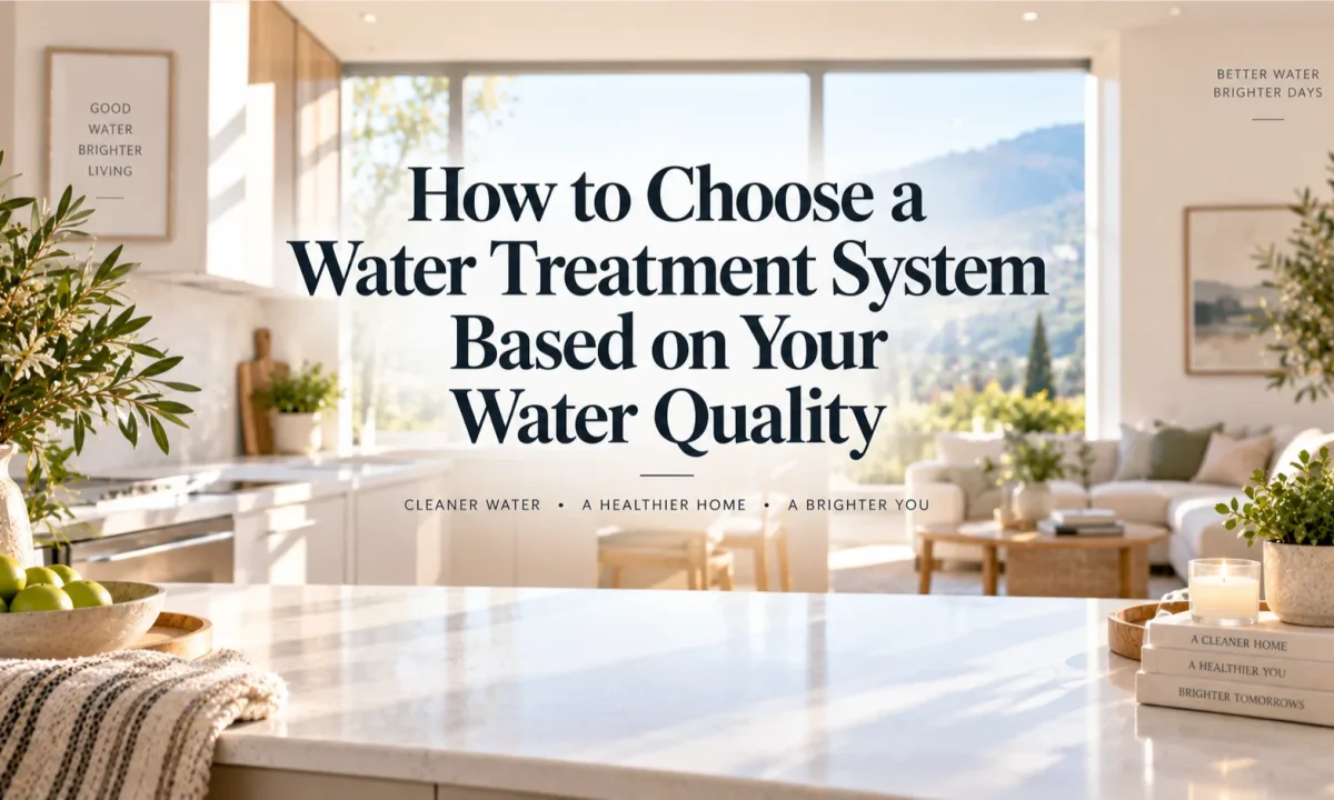 A sunlit modern Irvine kitchen counter setting the stage for homeowners learning how to choose a water treatment system based on water quality.