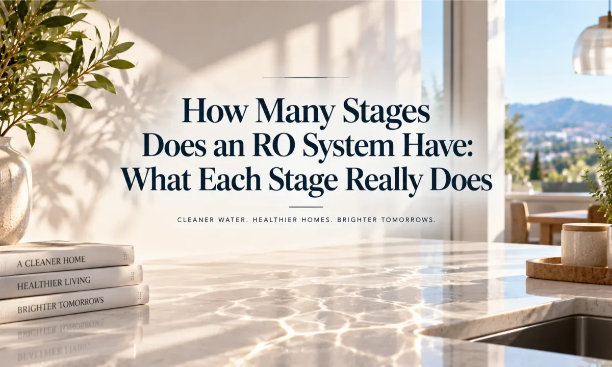 A sun-drenched Irvine kitchen counter and breakfast space setting the context for homeowners asking, "How many stages does an RO system have?"