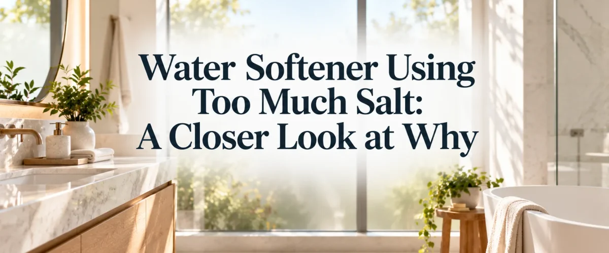 A sunlit Irvine bathroom vanity setting the context for homeowners evaluating why they have a water softener using too much salt.