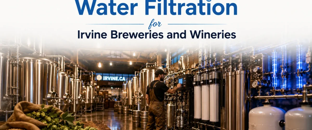 Best Water Filtration system supplying crystal-clear water to brewery tanks in an Irvine commercial brewery