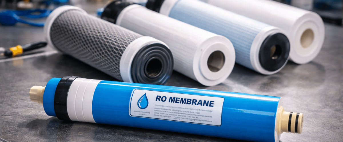Close up of RO membrane cartridge and filters for Long-Term Maintenance Contracts for Whole-Home RO Systems in OC