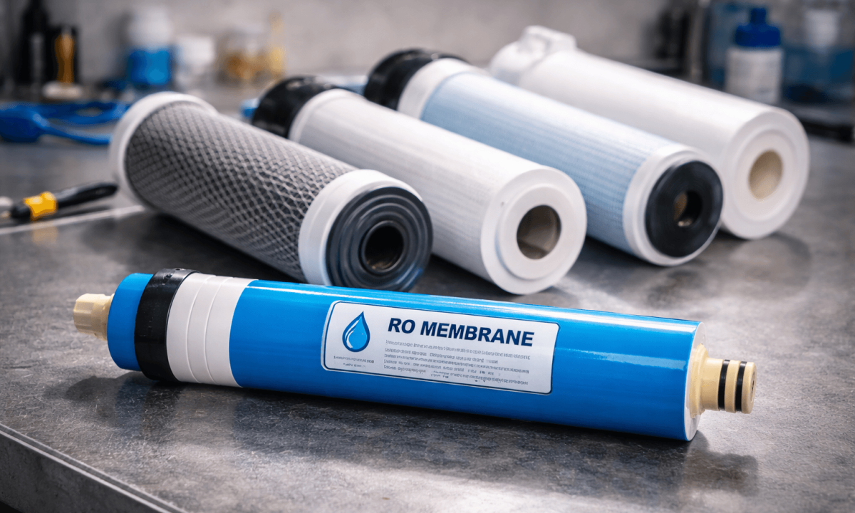 Close up of RO membrane cartridge and filters for Long-Term Maintenance Contracts for Whole-Home RO Systems in OC