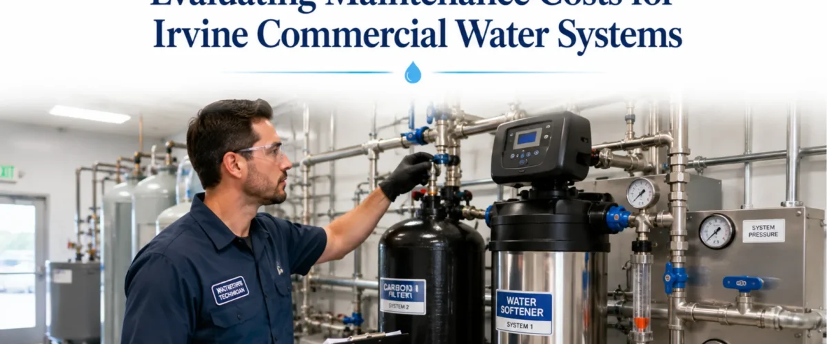 Commercial water systems being professionally maintained to improve performance and protect business equipment in Irvine