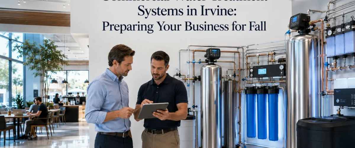 Commercial water treatment systems in Irvine being evaluated for a business before fall