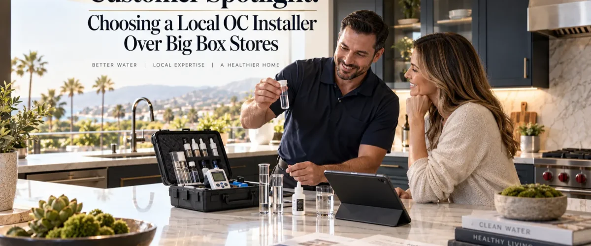 Customer spotlight on choosing a trusted local filtration installer in Orange County over big box stores.