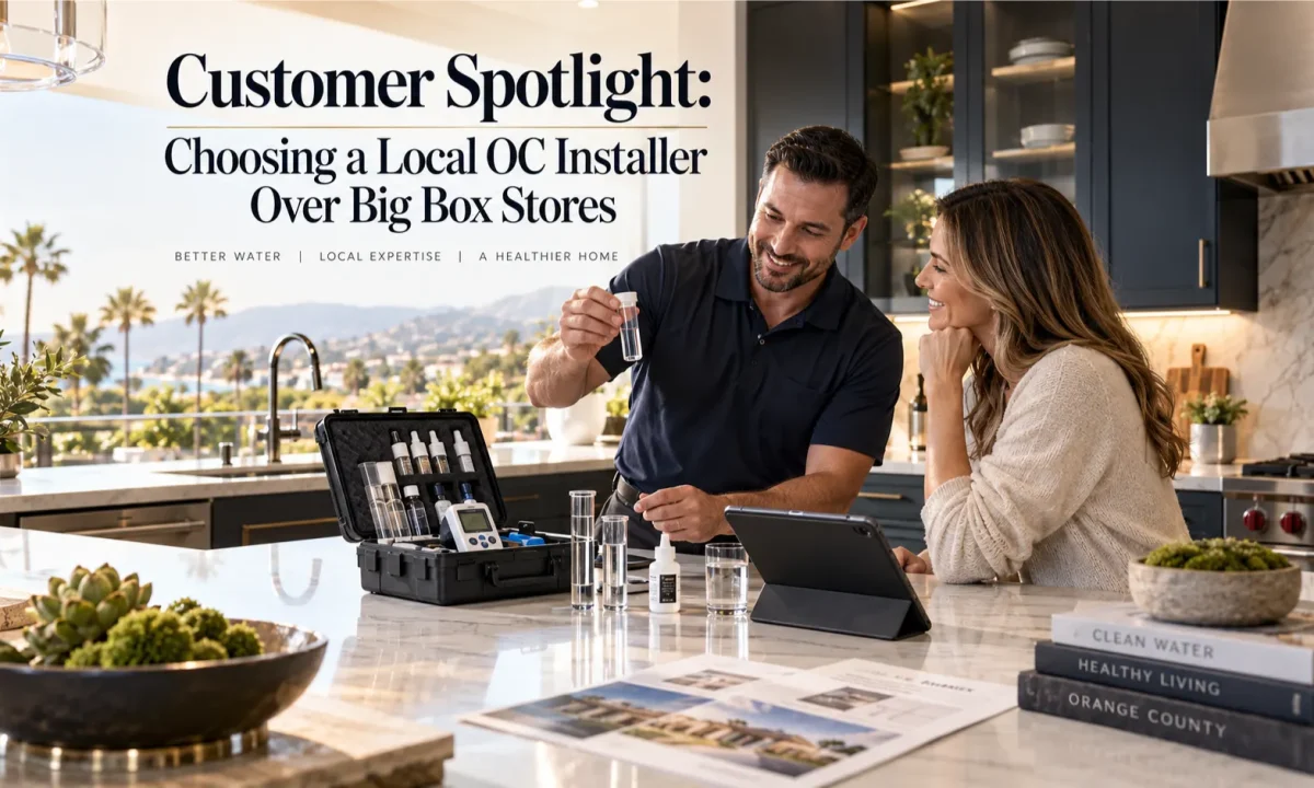 Customer spotlight on choosing a trusted local filtration installer in Orange County over big box stores.