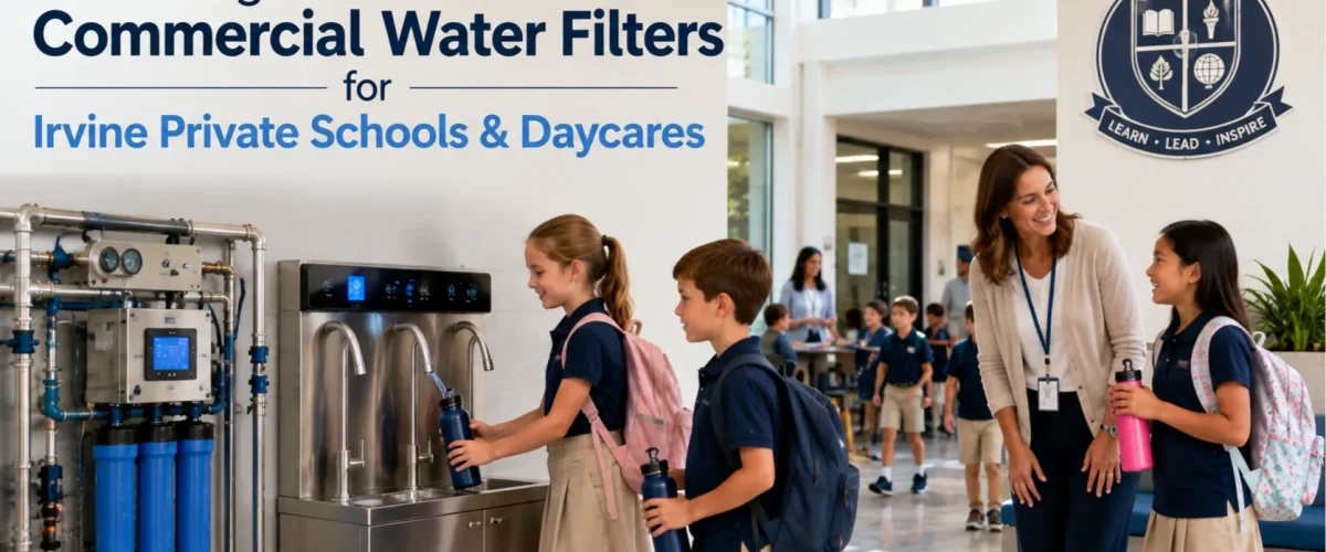 Commercial Water Filters installed in an Irvine private school to provide clean drinking water for students and staff