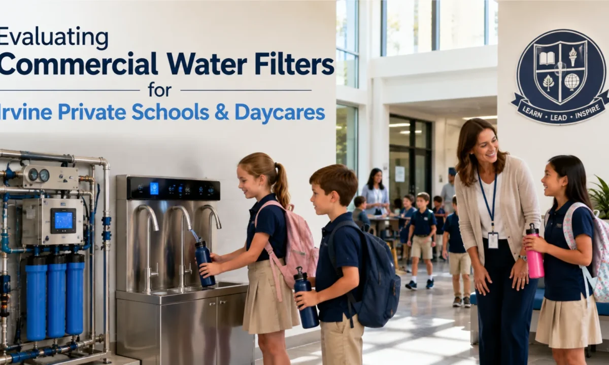 Commercial Water Filters installed in an Irvine private school to provide clean drinking water for students and staff
