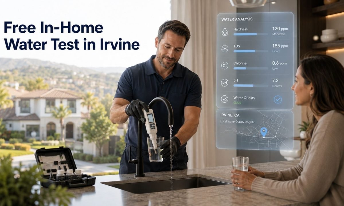 Free in-home water test in Irvine with modern water quality dashboard