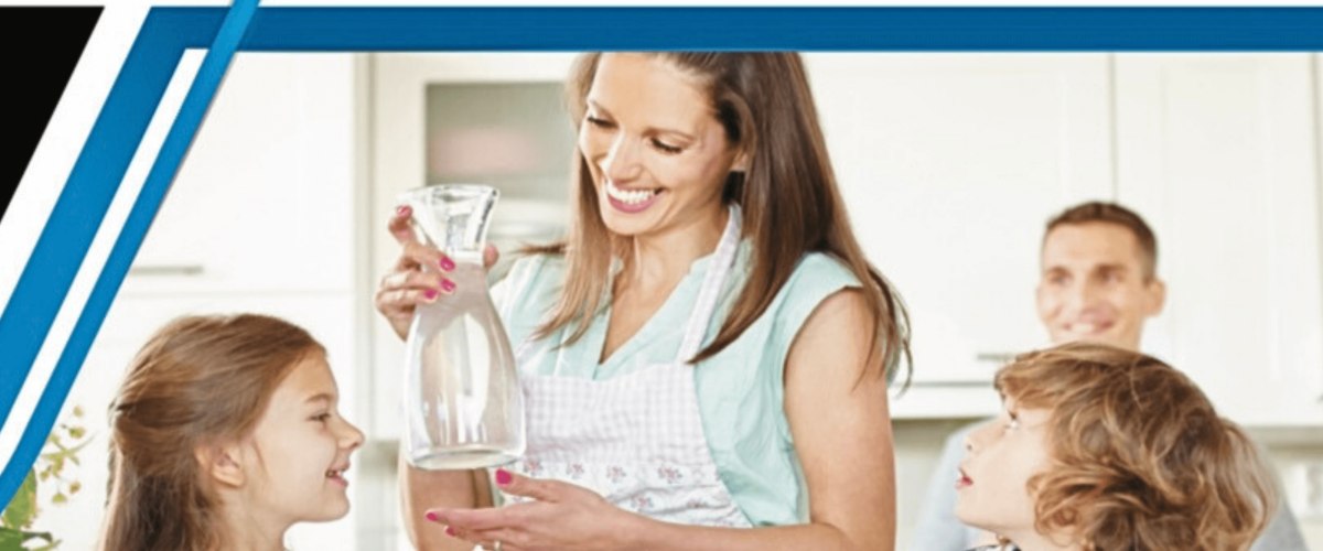 Happy Orange County family enjoying purified water from Hague UltraMax Salt-Free Water Filtration System