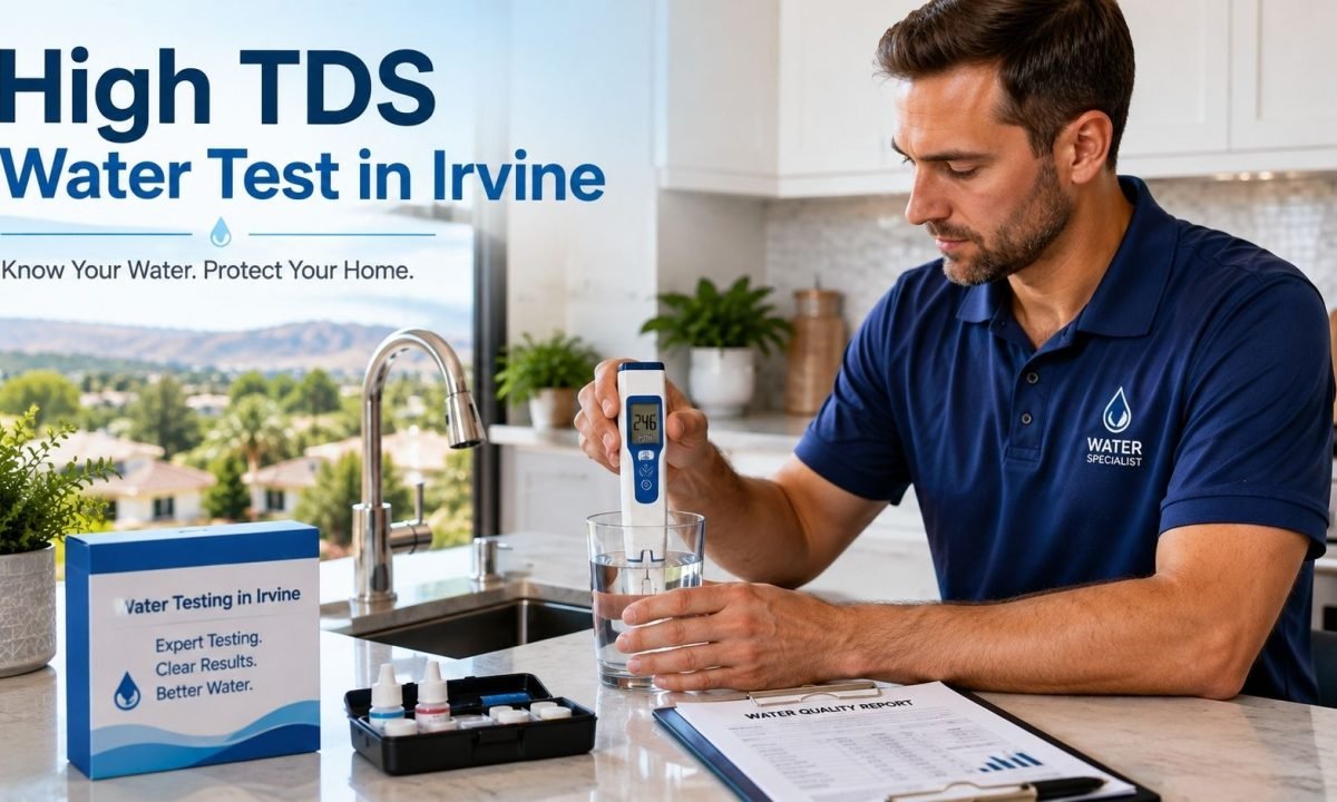 High TDS water test reading in an Irvine home