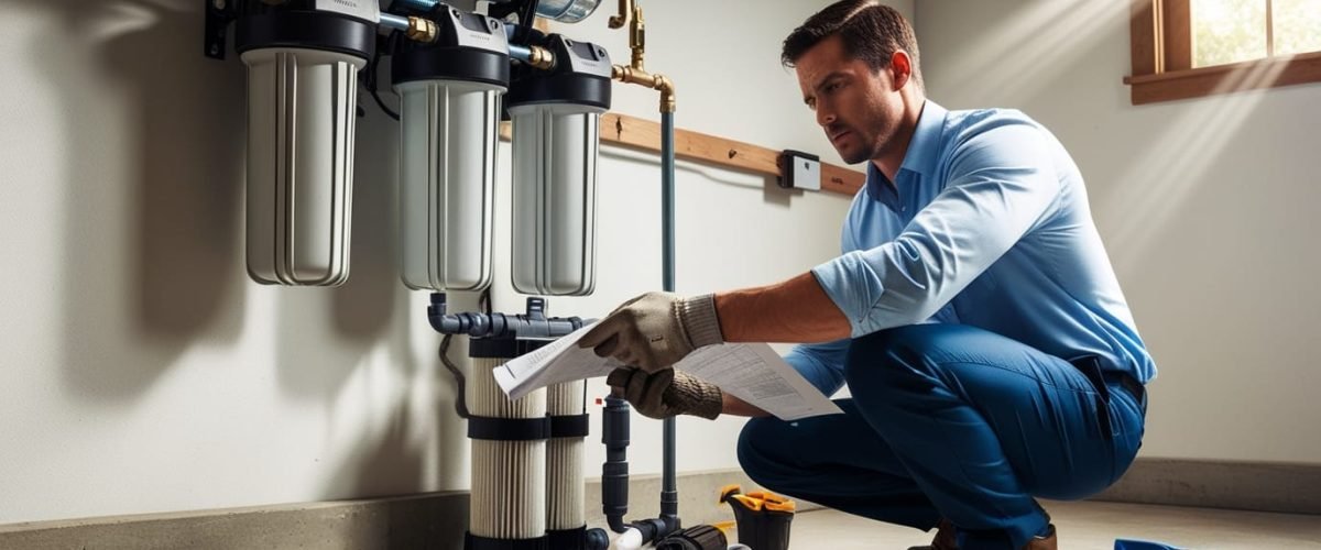 In-house water filtration installation