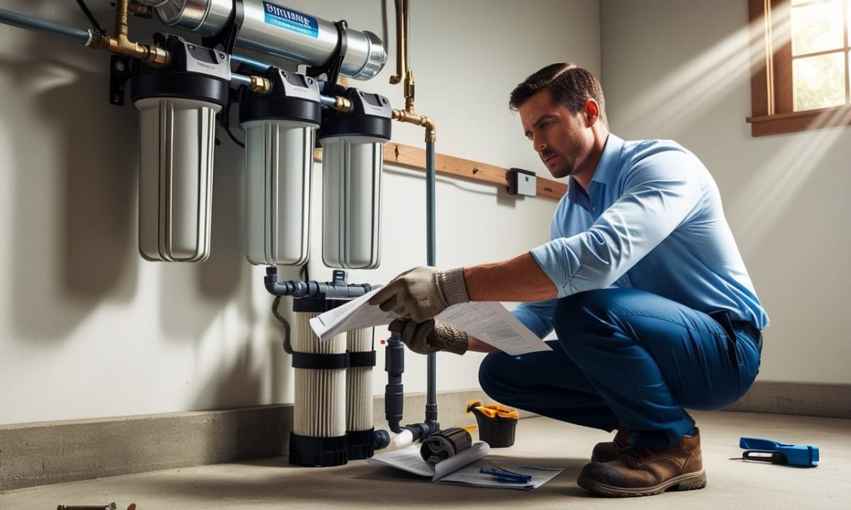 In-house water filtration installation