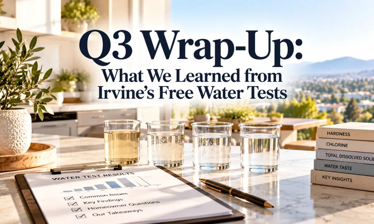 A bright Irvine kitchen setting explaining what to expect from a water test in Orange County.