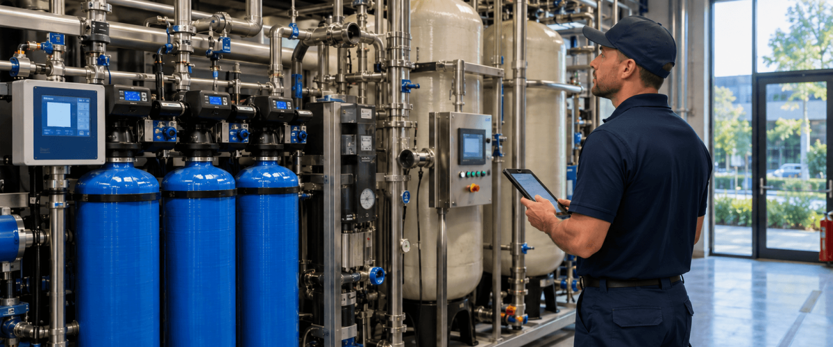 Local Expert inspects water filtration system