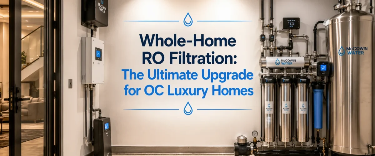 Luxury whole home ro filtration system professionally installed in a high-end Orange County residence.
