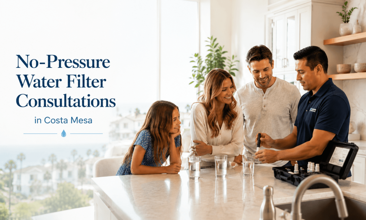 No-pressure water filter consultation in Costa Mesa