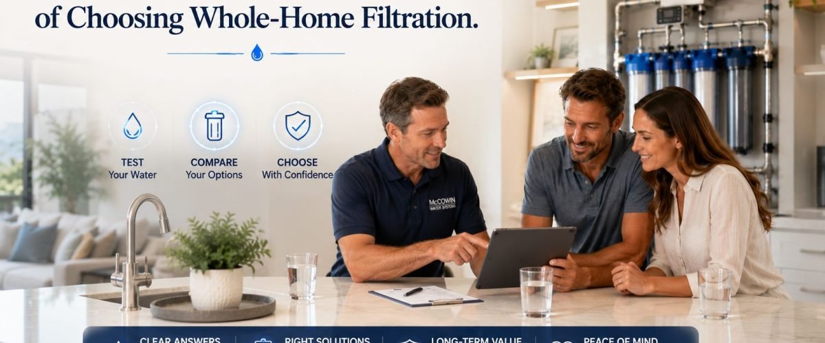 Professional free in-home water testing for whole-home filtration in Irvine.