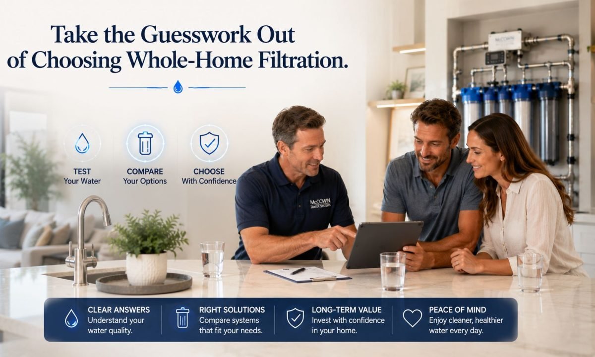 Professional free in-home water testing for whole-home filtration in Irvine.