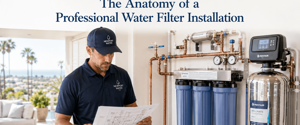 Professional water filter installation process