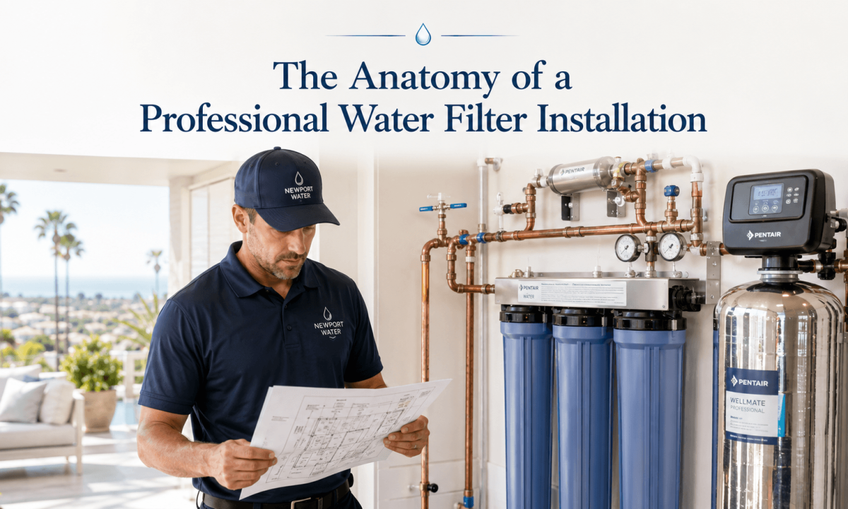 Professional water filter installation process