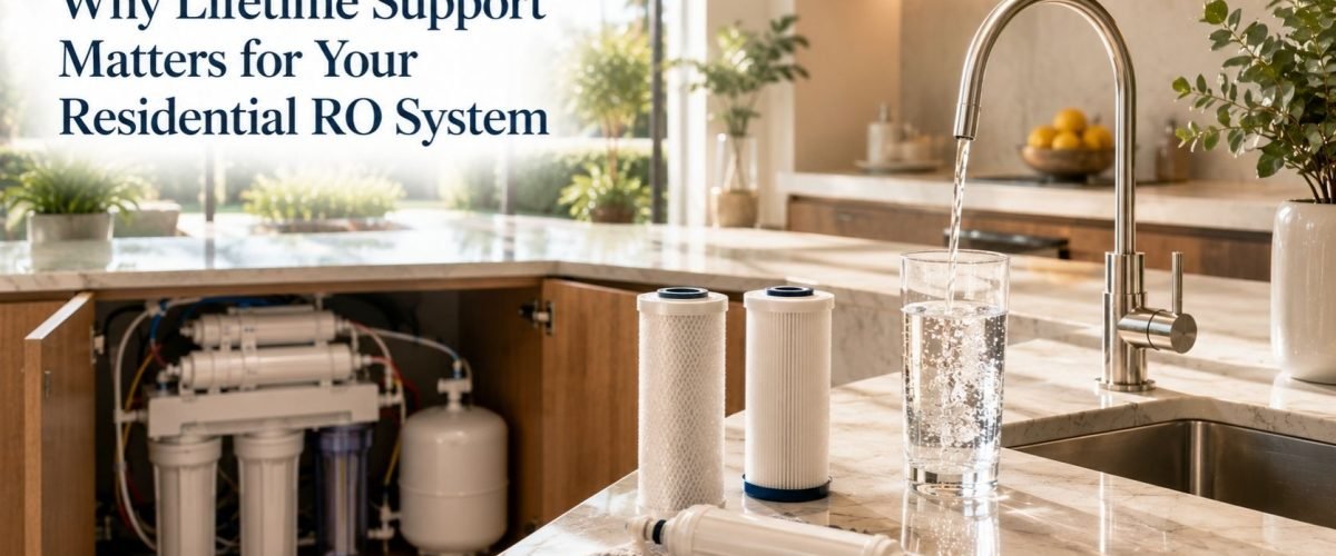 Residential RO system with lifetime support in a modern home