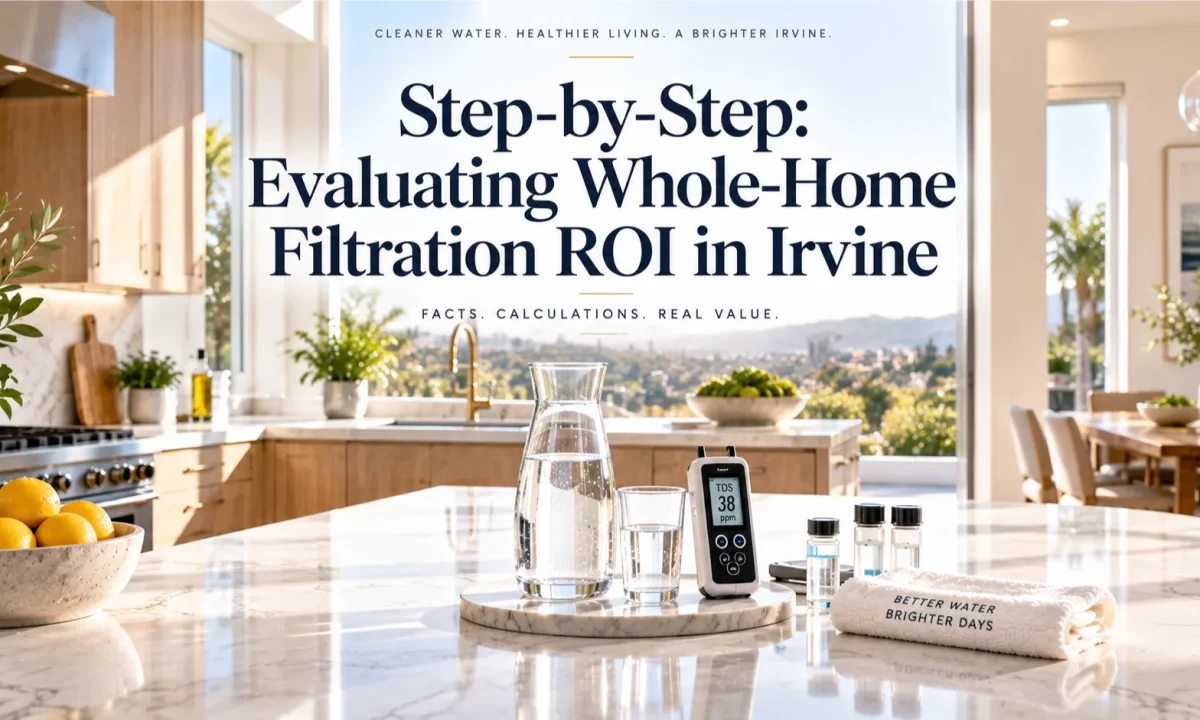 Evaluating ROI and value for whole-house water filtration systems in an Irvine home hero banner.
