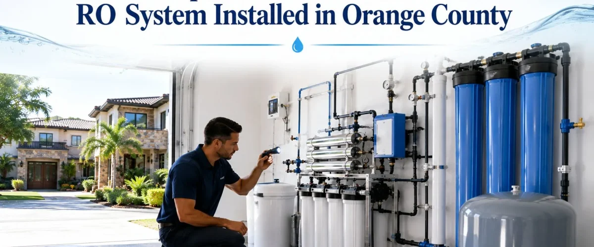Whole-Home RO System professionally installed in a modern Orange County home with advanced reverse osmosis water filtration