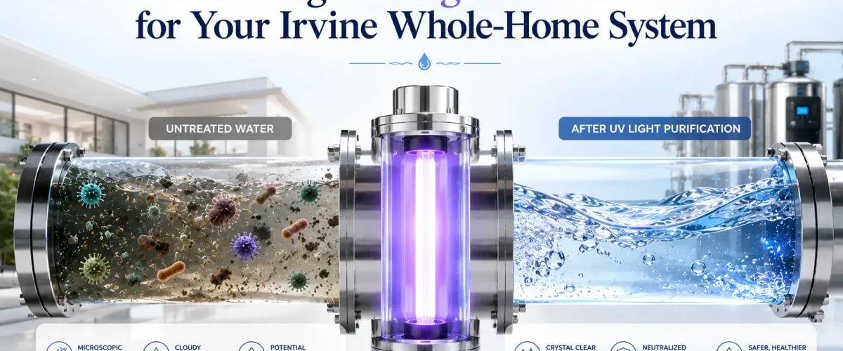 UV Light Purification comparison showing untreated water and professionally purified