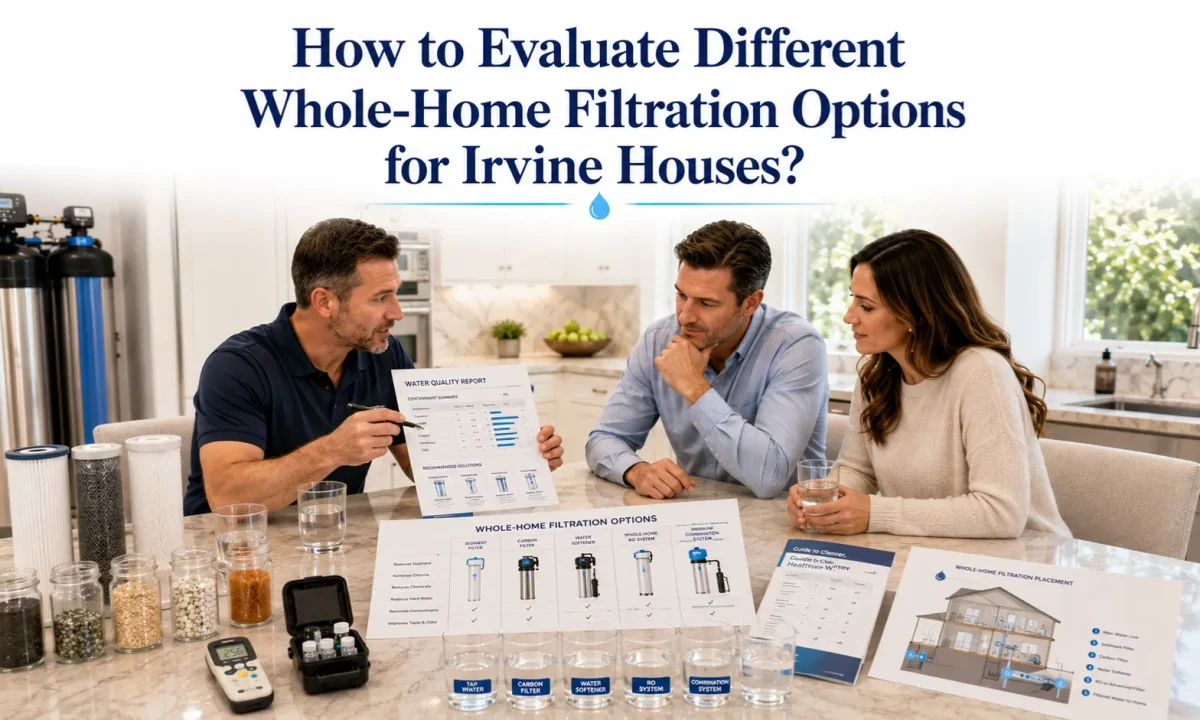 Water quality report reviewed by a McCowin Water specialist to recommend the best whole-home filtration system for an Irvine home