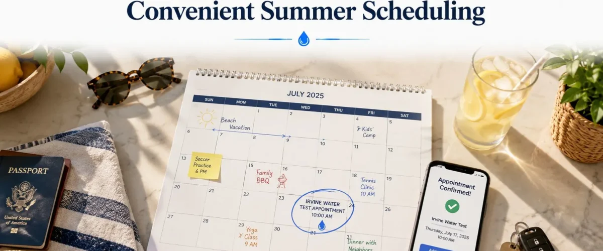 Planning a convenient water test appointment around a busy summer schedule in Irvine.