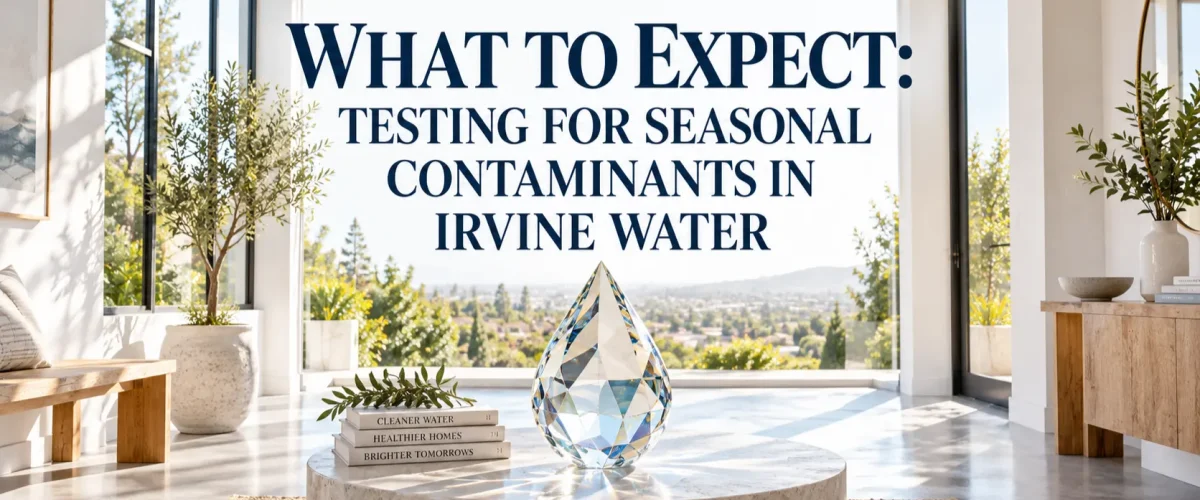 Editorial hero banner showing an architectural sunroom, representing an professional and educational free water quality test in Irvine for seasonal changes.